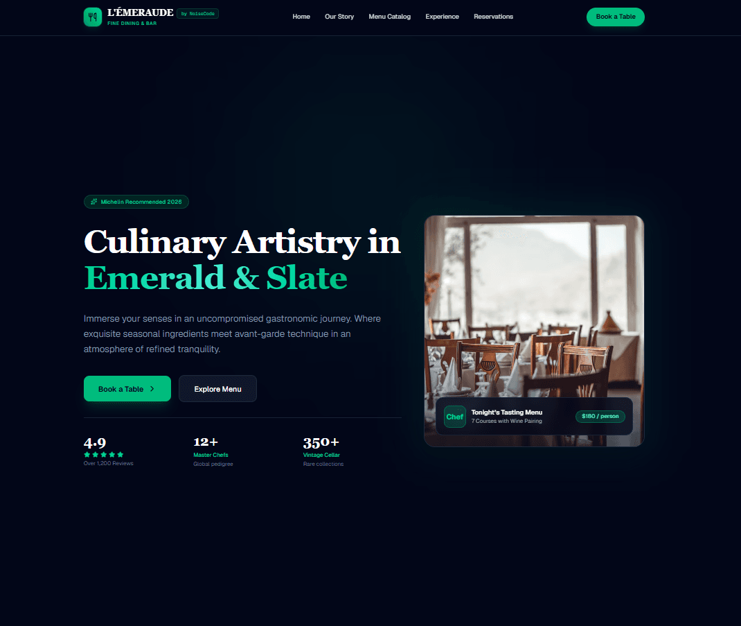 L'Émeraude Culinary Landing